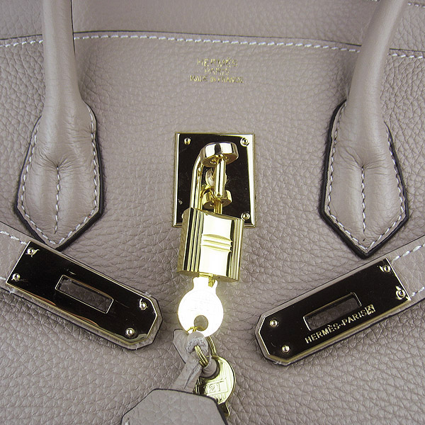 Replica Hermes Birkin 30CM Togo Leather Bag Grey 6088 On Sale - Click Image to Close